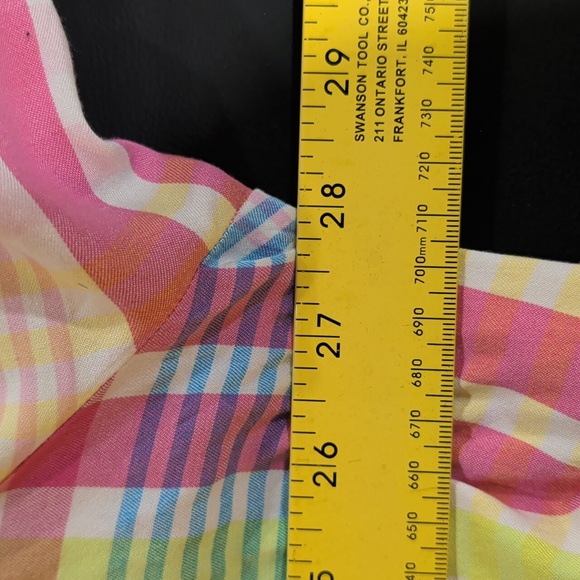 Colorful Plaid Women's Top 3X - Picture 8 of 9